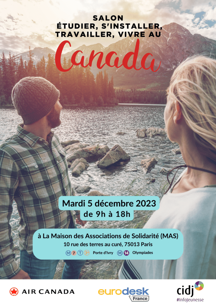 Retrouvez-nous mardi 5 décembre à Paris, au Salon étudier, s'installer, travailler et vivre au Canada !  🇨🇦