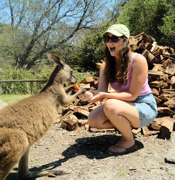 Anaïs avec Kangourou Australie